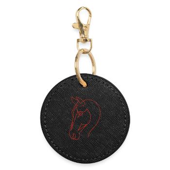 Esquisse du cheval rouge - Porte-clés rond - noir - Devant
