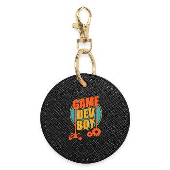 Game Developer Boy - Round Keyring - black - Front