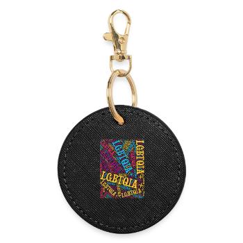 LGBTQIA+ Word T-Shirt Cloud Gay Pride LGBT - Porte-clés rond - noir - Devant