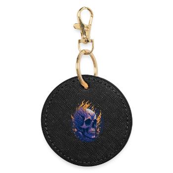 Crâne de feu - Porte-clés rond - noir - Devant
