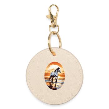 Cheval sur la plage - Porte-clés rond - huître - Devant