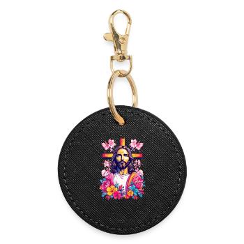Jesus Christ - Round Keyring - black - Front