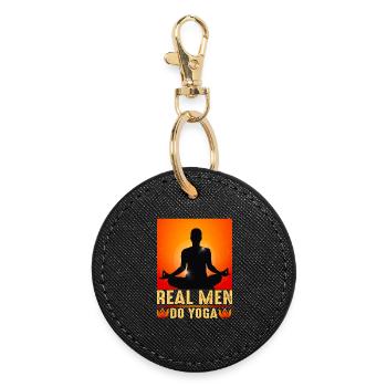yoga, zen, zen attitude - Porte-clés rond - noir - Devant