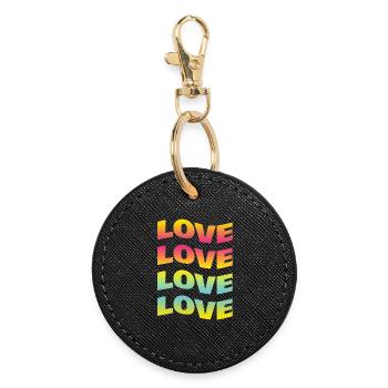 t-shirt love t-shirt love Liebe amour amor - Runder Schlüsselanhänger - Schwarz - Vorne