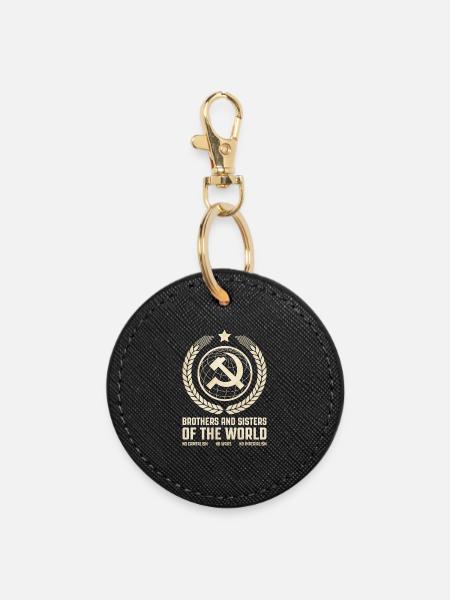 Communist Internationalism - Round Keyring - black