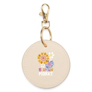 Blumenmarkt Sonnenblume Wiesenblumen Symbol Team - Runder Schlüsselanhänger - Auster - Vorne