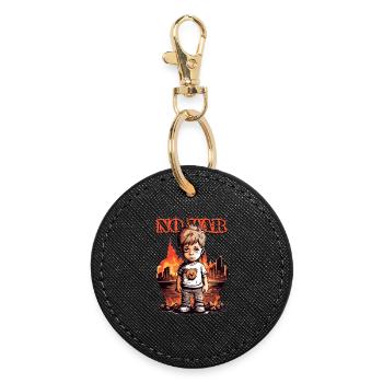 Pas de guerre ! - Porte-clés rond - noir - Devant