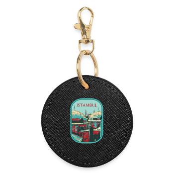 Majesty of Istanbul: Sublime Mosque - Round Keyring - black - Front