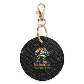 Inde Eléphant Couleurs nationales Design - Porte-clés rond - noir - Devant