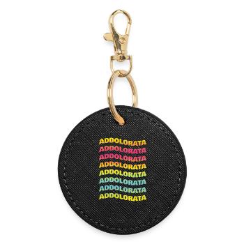 T-shirt Addolorata wave effect t-shirt gift - Round Keyring - black - Front