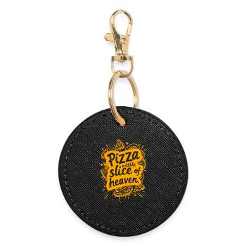 LA PIZZA : UN PETIT COIN DE PARADIS - Porte-clés rond - noir - Devant