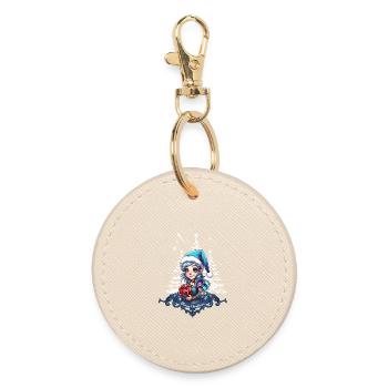Elfe joyeux - Porte-clés rond - huître - Devant