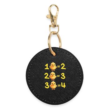 Mathematik, Mathematik, Addition - Runder Schlüsselanhänger - Schwarz - Vorne