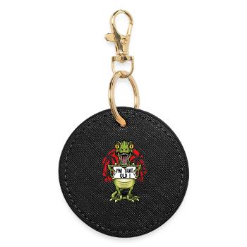 Vieux comme un dinosaure - Porte-clés rond - noir - Devant