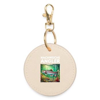 Trout Kids Angler Gift - Round Keyring - oyster - Front