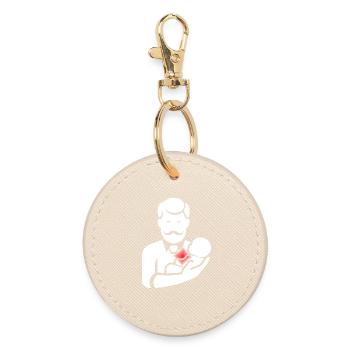 Daddy Santa Papuan Humor Joke Gift T - Round Keyring - oyster - Front