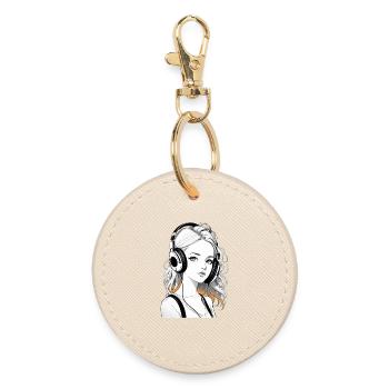 Musique Femme Fille Écouteurs Rave Idée Cadeau - Porte-clés rond - huître - Devant
