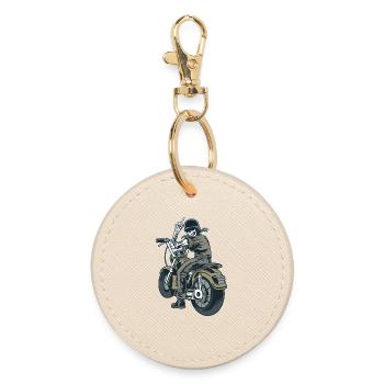 Moto Motard Fuck you Provocation Squelette - Porte-clés rond - huître - Devant