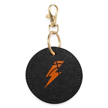 Blitz de basket-ball énergique - Porte-clés rond - noir - Devant