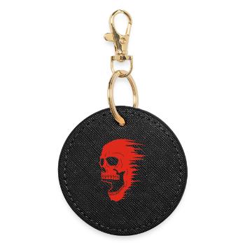 Red Skull and Speed - Round Keyring - black - Front