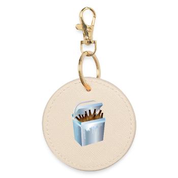 Glacière pleine de bouteilles de bière – motif d’été et de fête - Porte-clés rond - huître - Devant