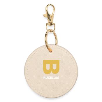 Brüssel Hoodie Souvenir - Runder Schlüsselanhänger - Auster - Vorne
