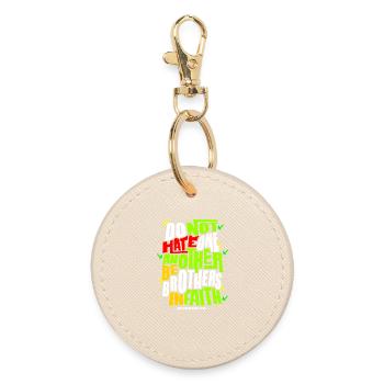 Do Not Hate One Another Faith Quote - Round Keyring - oyster - Front