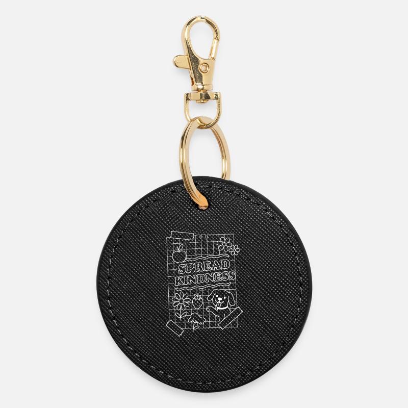 Répandre la gentillesse (blanc) - Porte-clés rond - noir
