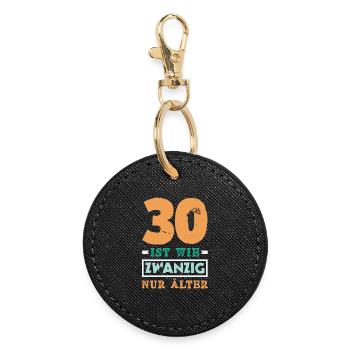 Funny 30th birthday gift - Round Keyring - black - Front