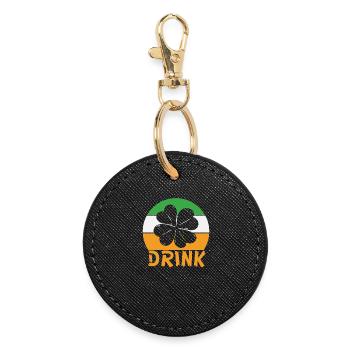 St. Patrick's Day drink - Round Keyring - black - Front