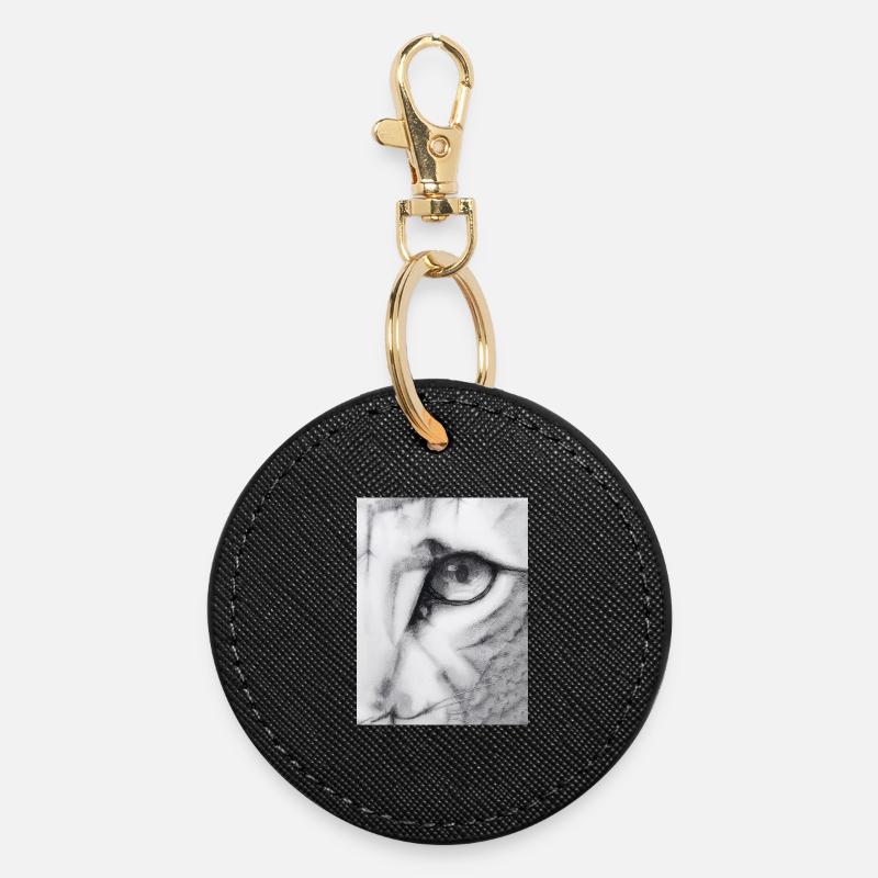 Félin         - Porte-clés rond - noir