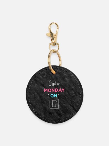 Cyber Monday Kaufrausch - Runder Schlüsselanhänger - Schwarz