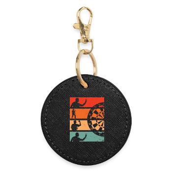 Fléchettes Sport Rétro Dartpfeil - Porte-clés rond - noir - Devant