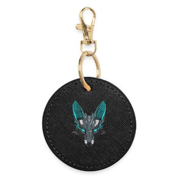 Mecha Fox - Round Keyring - black - Front
