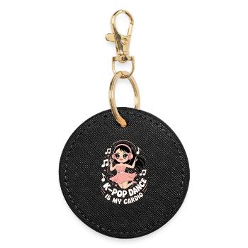 K-Pop Dance Funny Korea - Round Keyring - black - Front