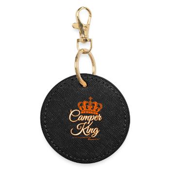 Camping-car King - Porte-clés rond - noir - Devant