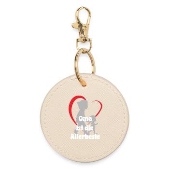 Grand-mère est le meilleur amour de cœur Grand-mère avec petit-fils - Porte-clés rond - huître - Devant