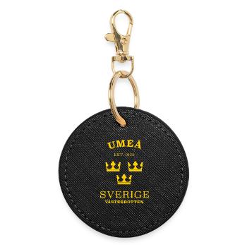 Umea Sverige Sweden - Round Keyring - black - Front