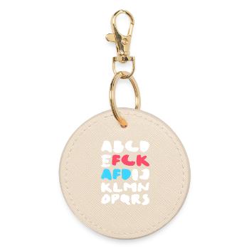 FCK AFD | Politisches Statement Design - Runder Schlüsselanhänger - Auster - Vorne