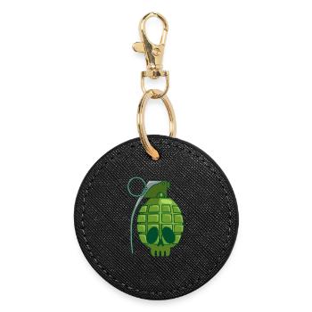 Crâne de grenade - Porte-clés rond - noir - Devant
