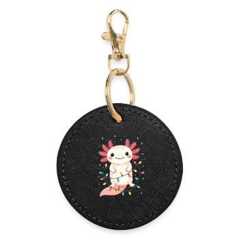 Pull de Noël Axolotl Drôle Mignon - Porte-clés rond - noir - Devant