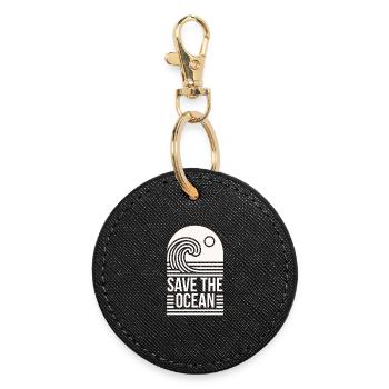 Citations de conservation de la protection de l’océan Save the Ocean - Porte-clés rond - noir - Devant