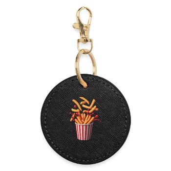 POP FRITES - Bellegique - Porte-clés rond - noir - Devant