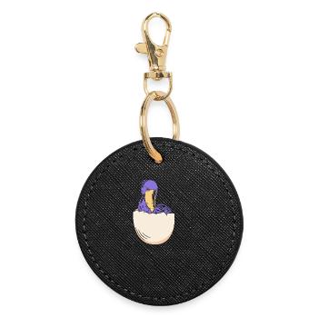 Bec-de-chaussure - Porte-clés rond - noir - Devant