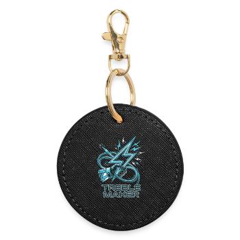Créateur de Hauts Audio Digital Jeu de mots Musicien - Porte-clés rond - noir - Devant