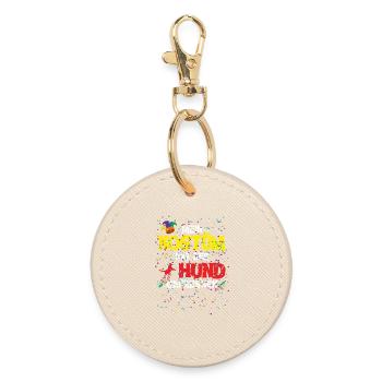 Carnival Costume Dog Eaten Funny Carnival - Round Keyring - oyster - Front