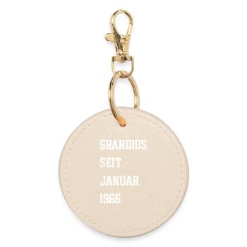 60th birthday January 1966 - Round Keyring - oyster - Front