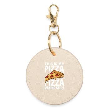 This Is My Pizza Making Shirt Funny Foodie Design - Round Keyring - oyster - Front