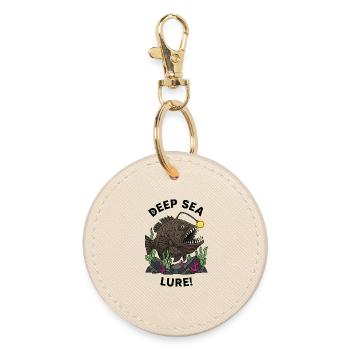 Abyssal Anglerfish Deep Sea Lure Humour - Round Keyring - oyster - Front