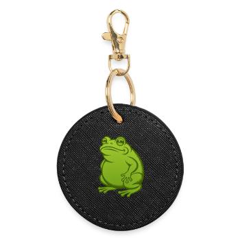 Fat Fat Frog - Fat Fat Toad - Round Keyring - black - Front